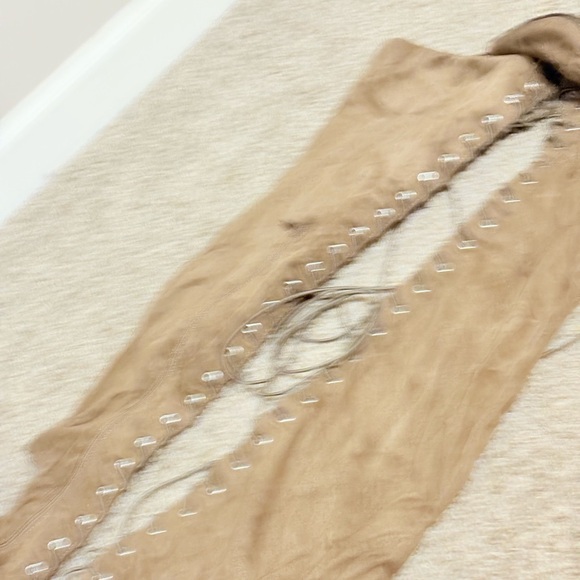 Lace-Up Peep Toe Boots - Taupe - Picture 6 of 9